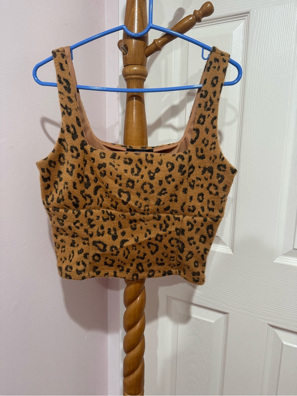 NWT Forever 21 Leopard Print Cropped Tank Top - Brown & Black